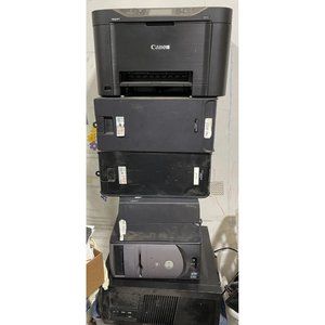 Lot 13 Dell Desktop Computers, 1 Server, 1 Canon Printer, 2 Monitors, 3 Keyboard